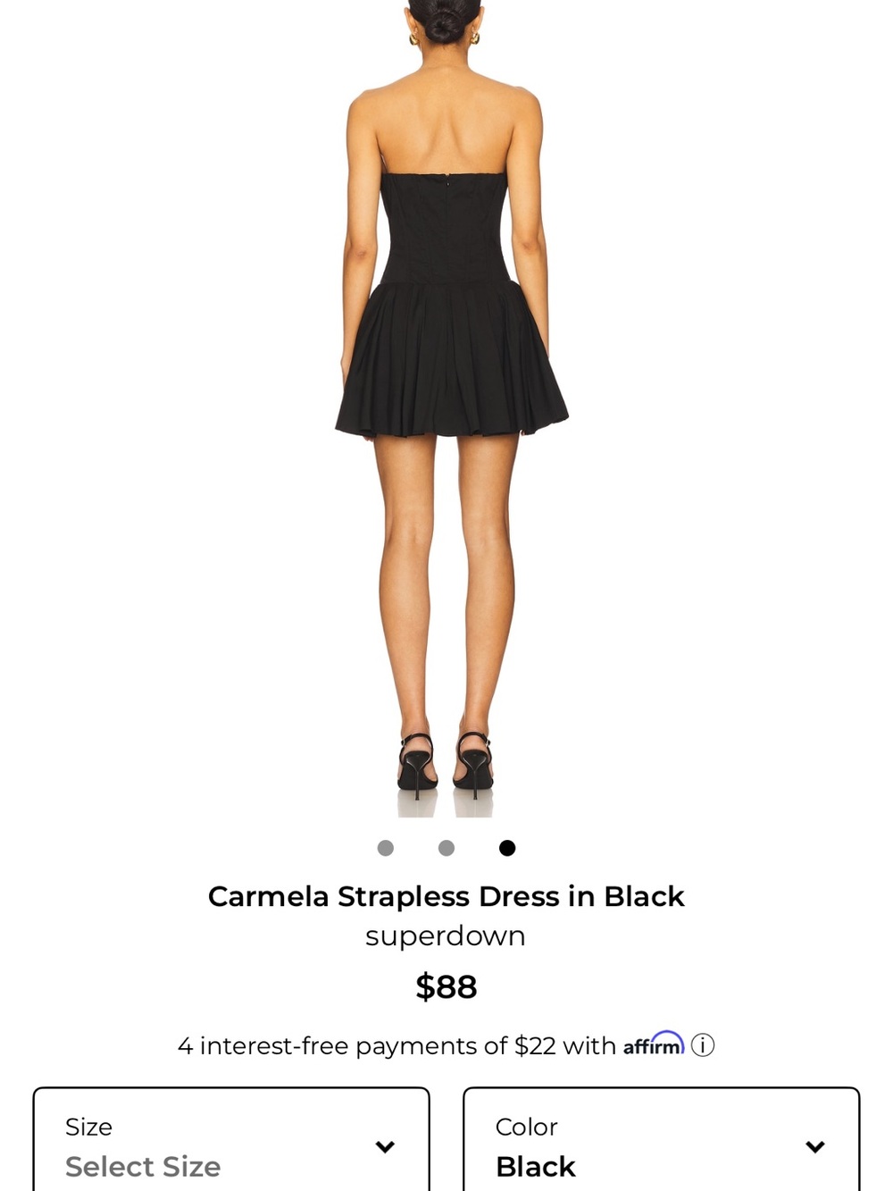 superdown Strapless Sweetheart Mini Dress in Black - Picture 2 of 3